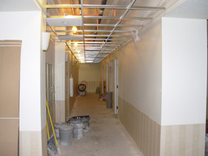 Photo of the interior of a commercial drywall installation